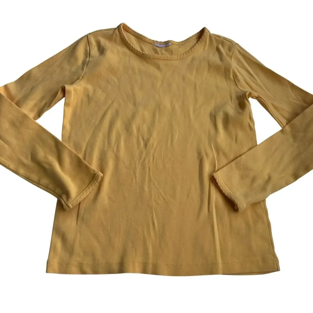Hanna Andersson Yellow Pointelle Tee - Size 130 (US 10)